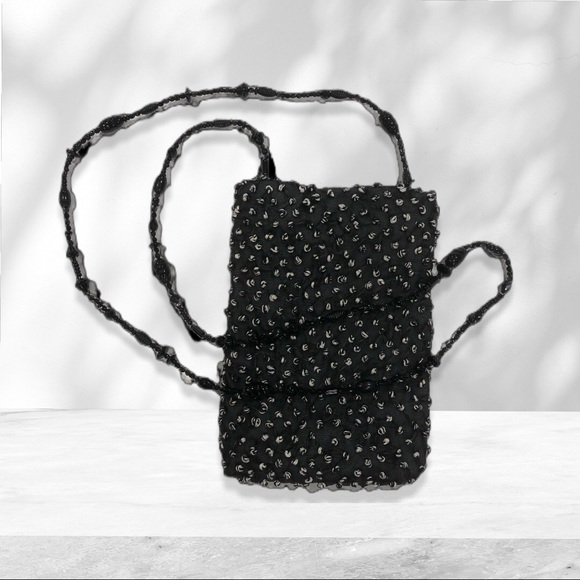 NEW handmade crossbody purse with beaded strap! OOAK amazing French Knot fabric! - Picture 3 of 6